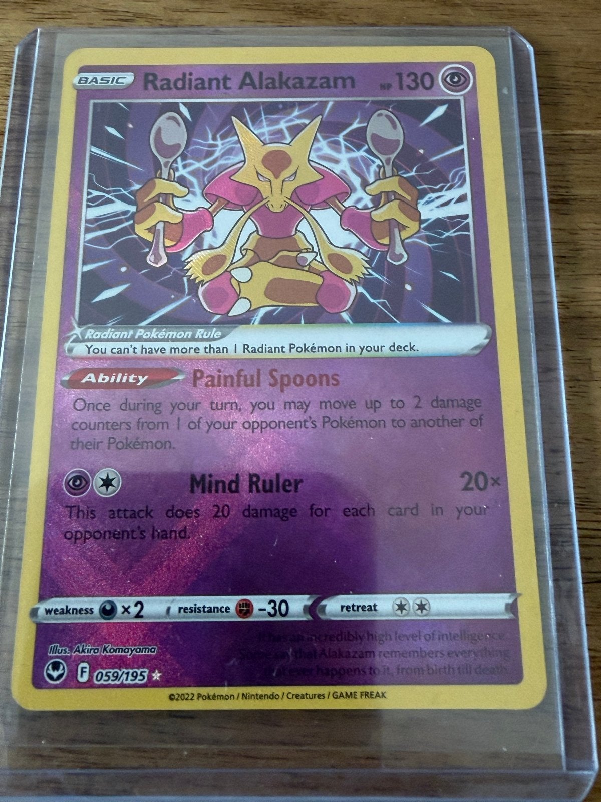 Pokémon Kaart: Radiant Alakazam (F 059/195) - Zo goed als ni, Ophalen of Verzenden, Zo goed als nieuw, Losse kaart