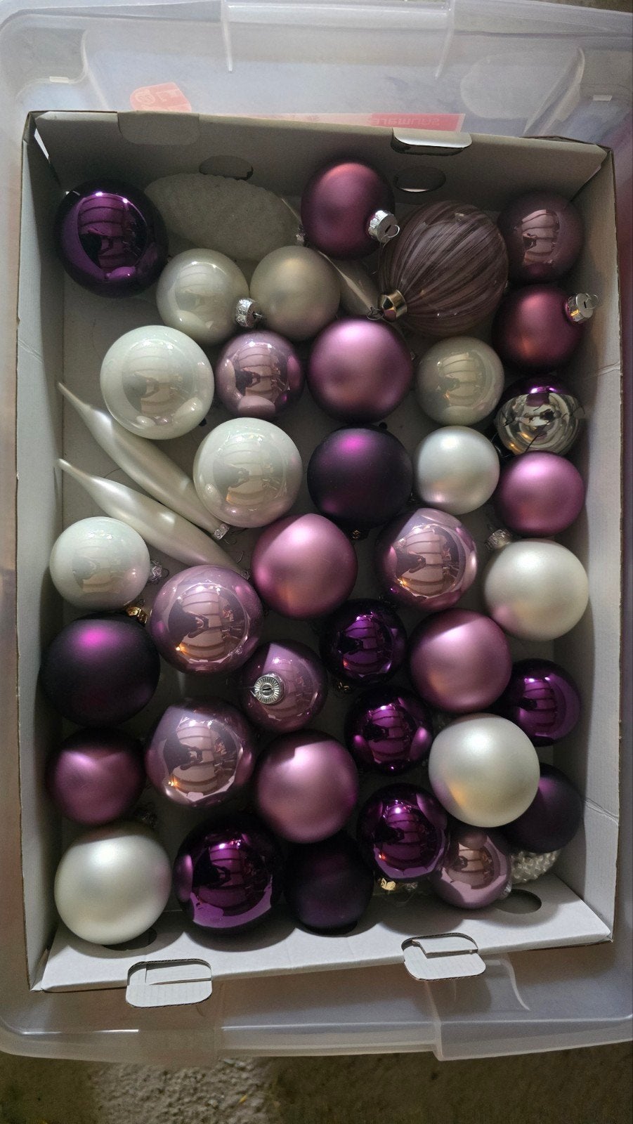 kerstdecoratie wit en paars, Ophalen of Verzenden