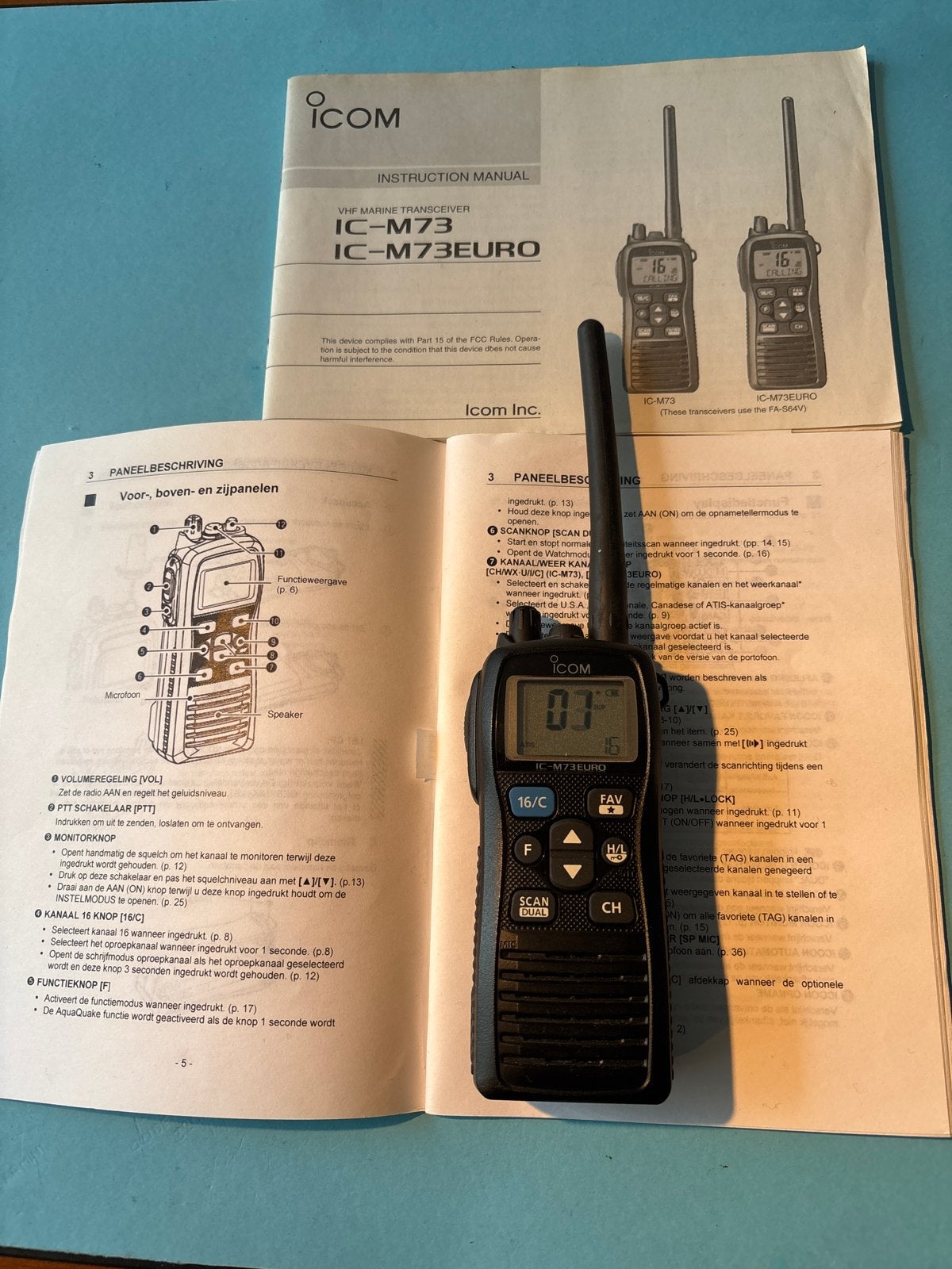 Icom IC-M73EURO Draagbare Marifoon, Ophalen of Verzenden, Zo goed als nieuw, 2 to 5 km, Portofoon of Walkie-talkie