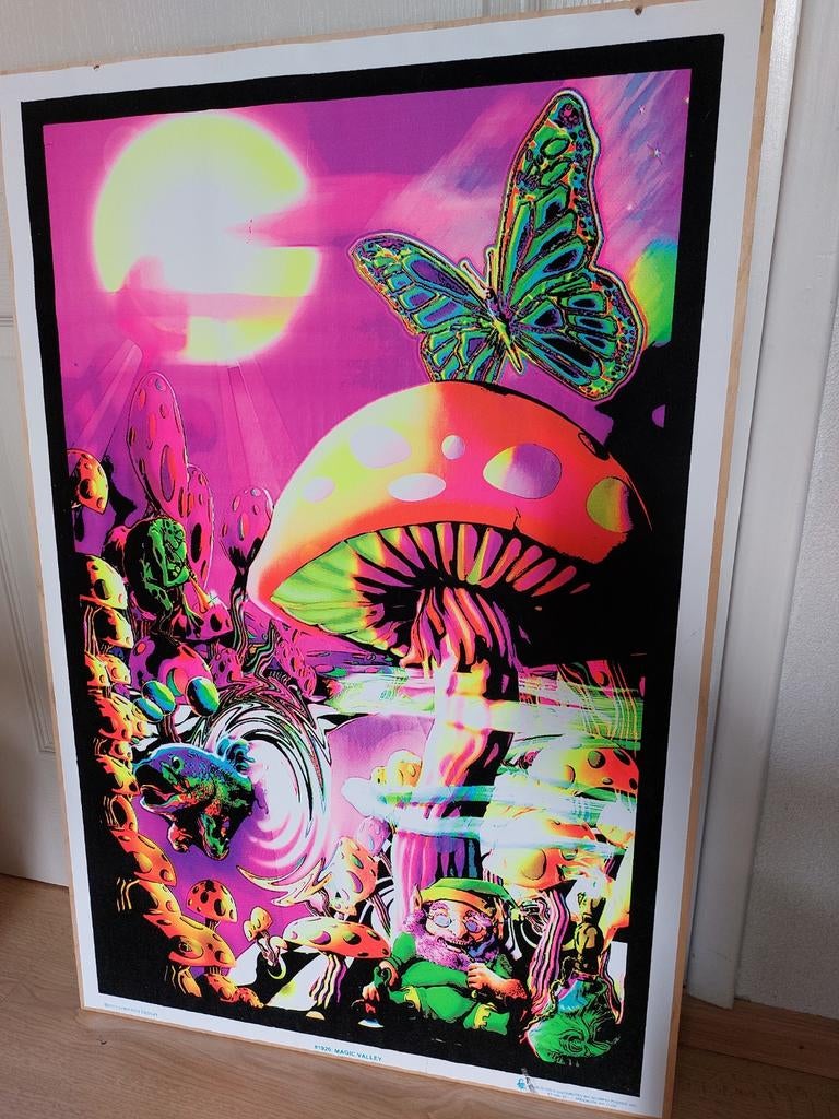 Set psychedelische blacklight posters., Verzamelen, Posters, Film en Tv, A1 t/m A3, Ophalen of Verzenden