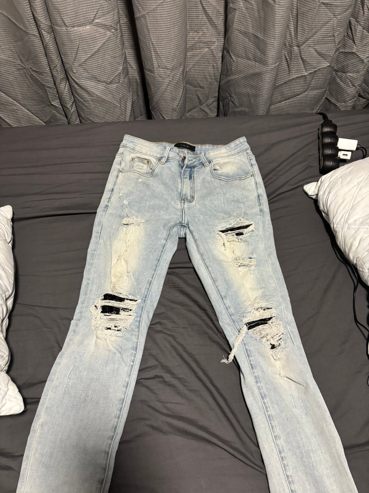 3 spijker broeken (amiri en tommy hillfiger), Kleding | Heren, Ophalen of Verzenden, Zo goed als nieuw, Blauw, W32 (confectie 46) of kleiner