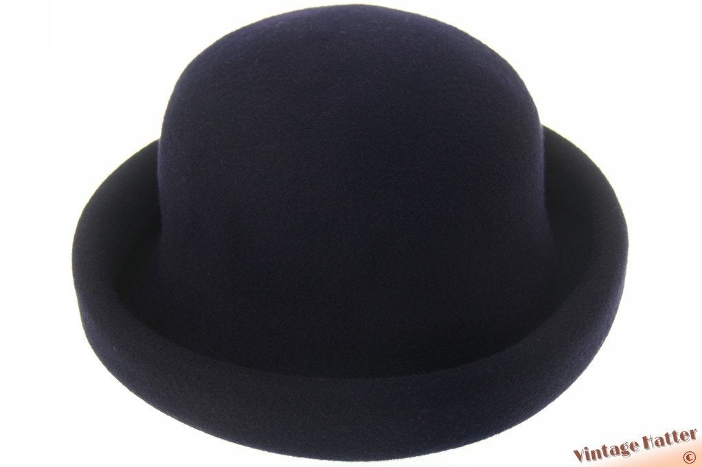 Vintage Dameshoed donker blauw wolvilt 57 gratis verzenden, Ophalen of Verzenden, Zo goed als nieuw, 56 of 57 cm (M, 7 of 7⅛ inch)