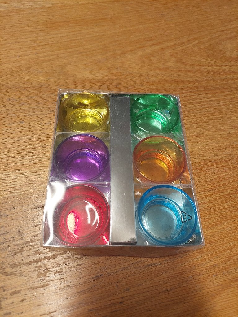 set van 6 gekleurde waxinelichthouder, Meerkleurig, Waxinelichthouder, Nieuw, Ophalen of Verzenden
