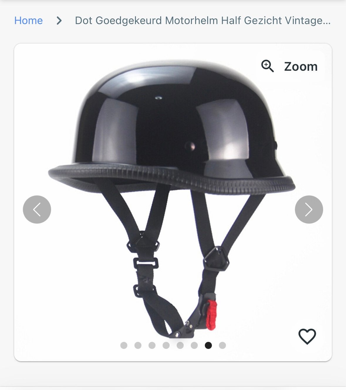 Helm XL Dot Goedgekeurd Motorhelm Half Gezicht Vintage Retro, Motoren, Overige merken, Ophalen of Verzenden, Tweedehands, XL