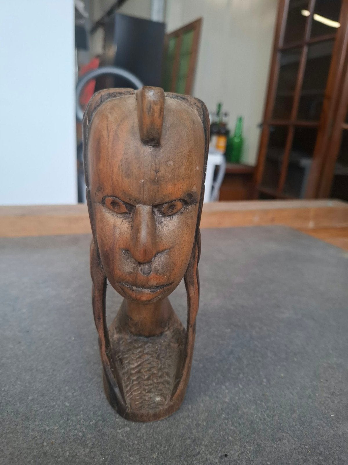 Houten Buste Afrikaanse Vrouw - Handgesneden Kunst, Verzenden, Buste, Handgemaakt, 20 - 50 cm