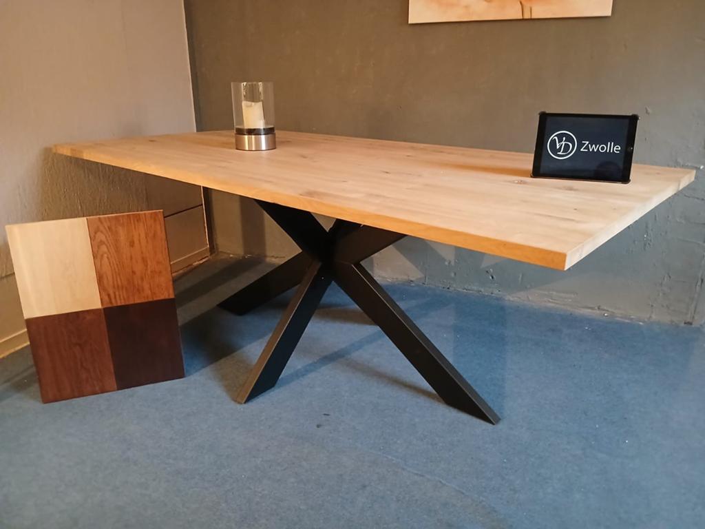 Tafel op maat industrieel eiken ook Deens ovaal & notenkleur, 100 tot 150 cm, Ophalen of Verzenden, Eikenhout, Industrieel Deens ovaal