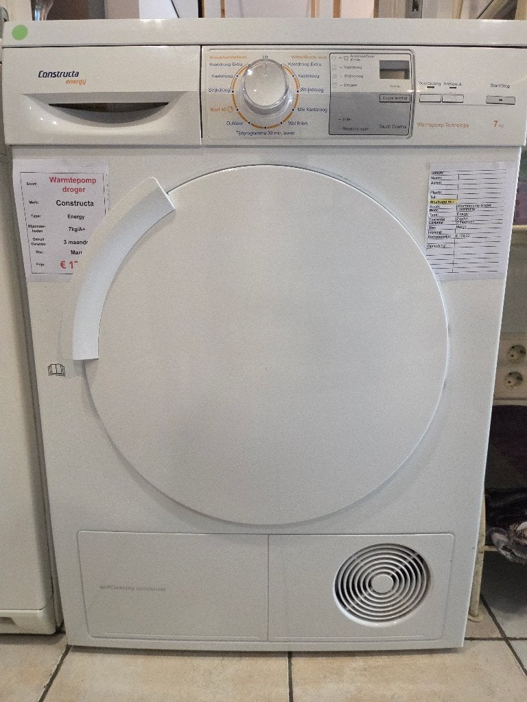 warmtepompdroger - Constructa - 7kg - A+, Witgoed en Apparatuur, Wasdrogers, Ophalen, 6 tot 8 kg, Duitsland, Overige typen