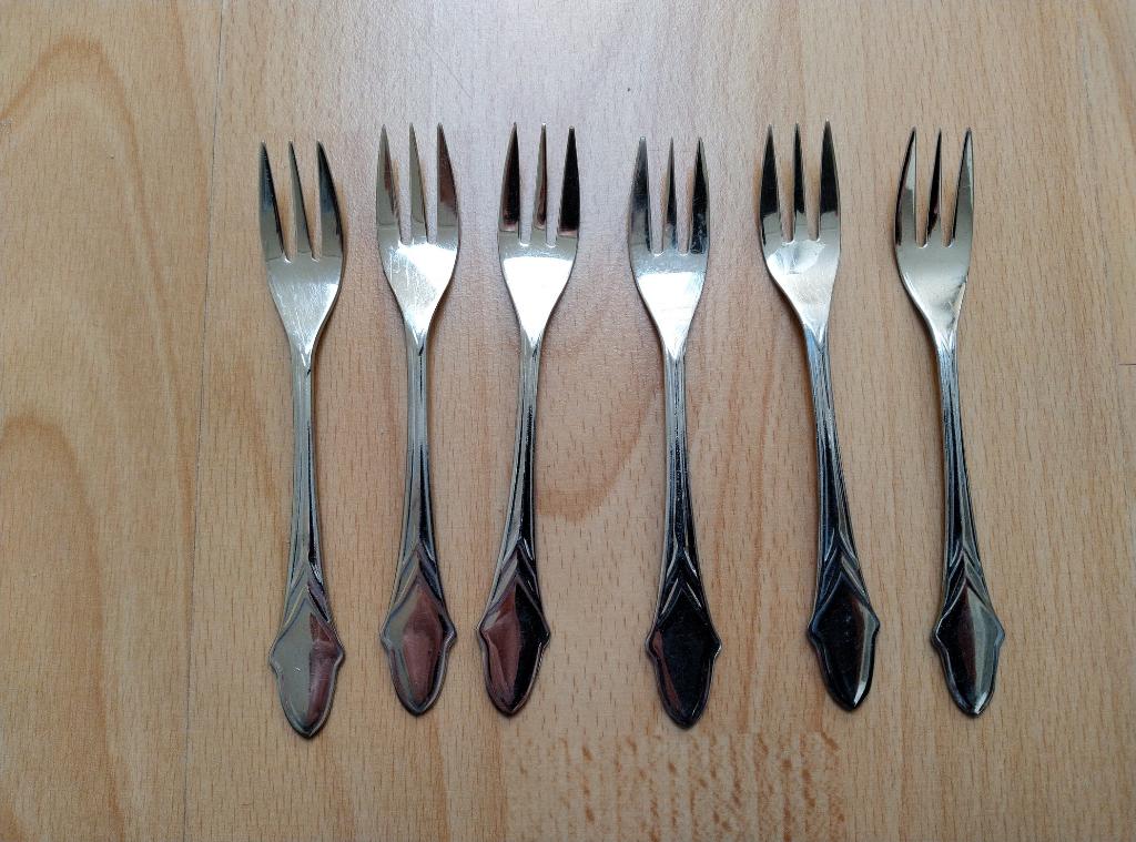 6 vintage gebaksvorkjes, Antiek en Kunst, Ophalen of Verzenden