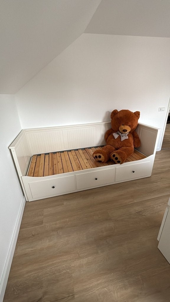 IKEA Hemnes bed met 3 lades- Wit, Ophalen, Gebruikt, Wit, Tweepersoons