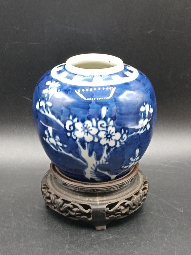 Antiek Chinees Porseleinen Gemberpot Kersenbloesem 10cmh, Ophalen of Verzenden