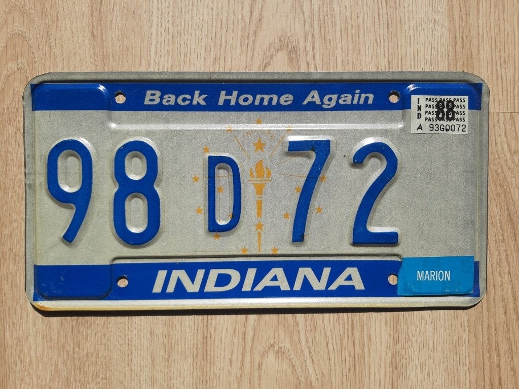 Nummerbord uit Indiana, Verzenden, Gebruikt, Auto's
