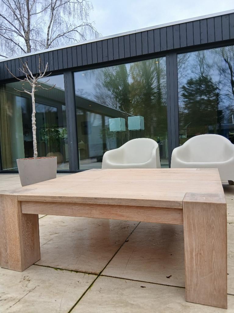 Salontafel eikenhout 110x110 cm, Ophalen, Zo goed als nieuw, Minder dan 50 cm, Voor elke stijl