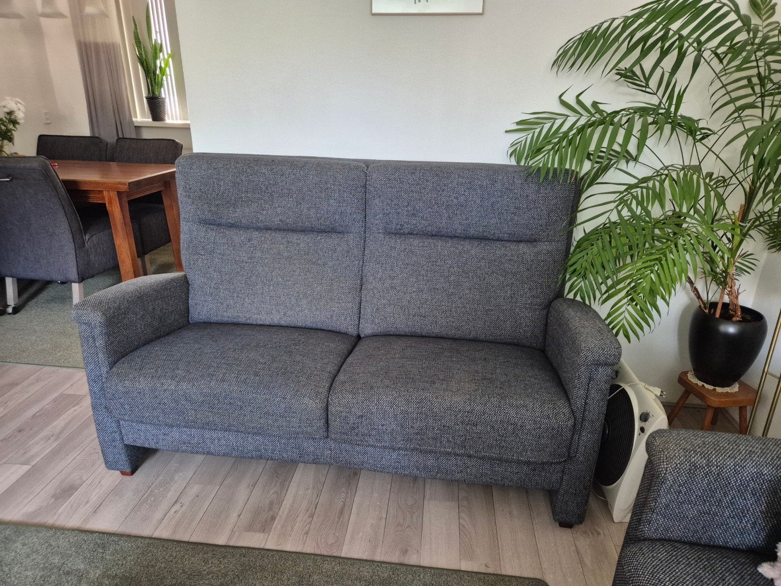 2x 2-zitsbank en fauteuil - Goede staat, niet doorgezakt, Huis en Inrichting, Fauteuils, Ophalen, Gebruikt, Stof, 75 tot 100 cm