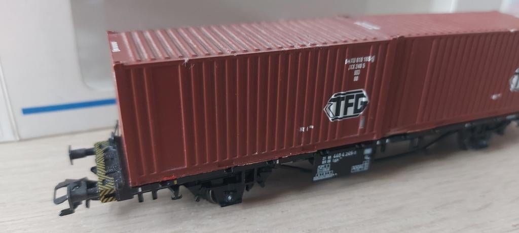 Märklin DB/TFG containerwagen artnr 4768 in ovp, Wisselstroom, Wagon, Ophalen of Verzenden, Zo goed als nieuw