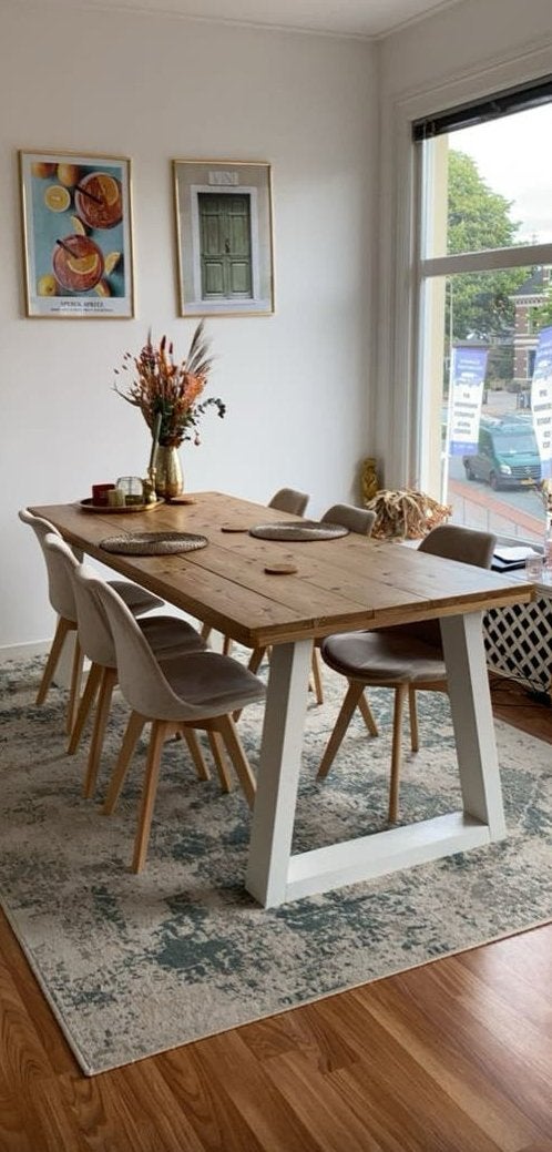 Robuuste eettafel 220x89 cm - Zonder stoelen, Huis en Inrichting, Ophalen, Gebruikt, 200 cm of meer, 50 tot 100 cm