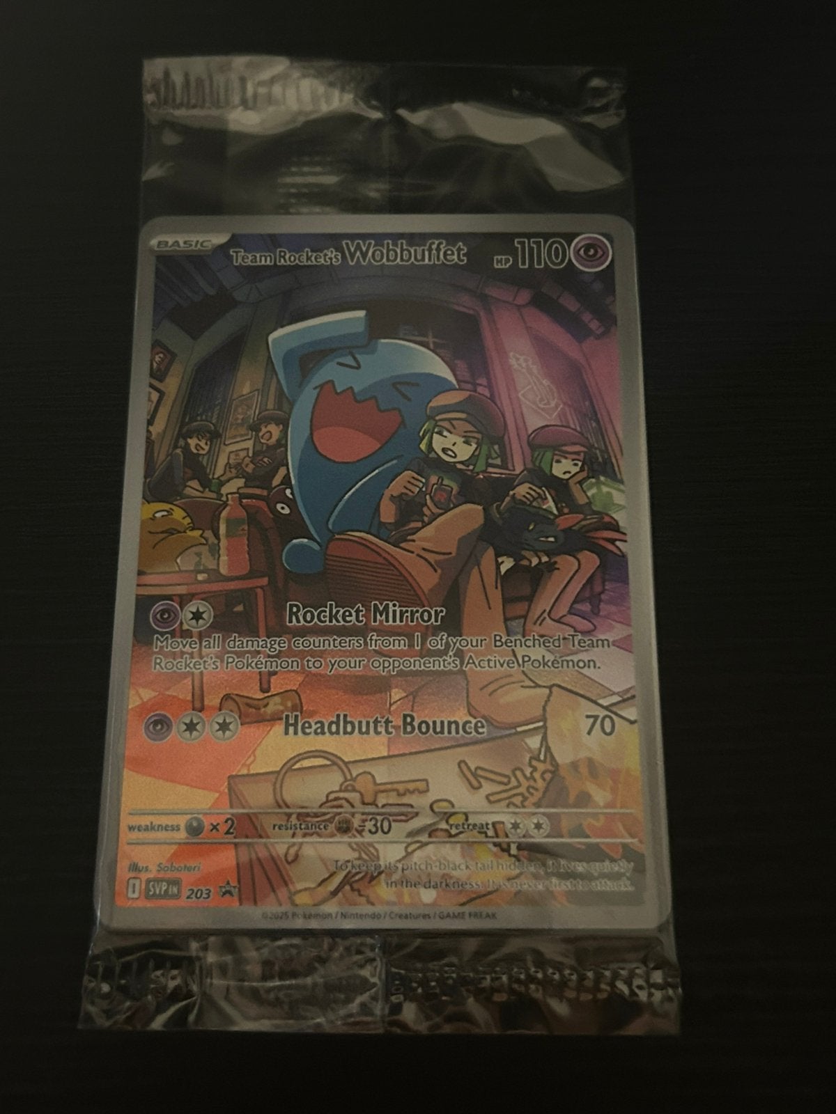 Team Rocket’s Wobbuffet Promo 203 sealed, Ophalen of Verzenden, Nieuw, Losse kaart