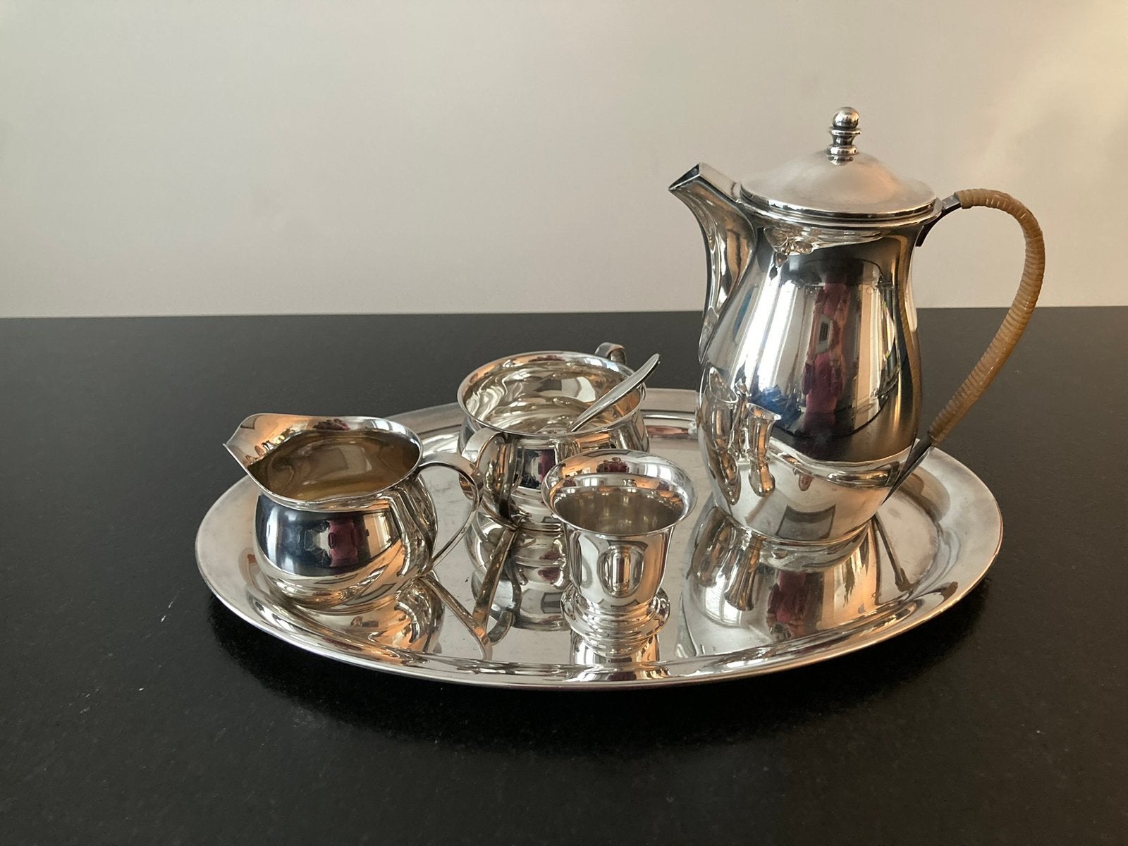 Verzilverd koffie servies met dienblad ATLA, Antiek en Kunst, Ophalen