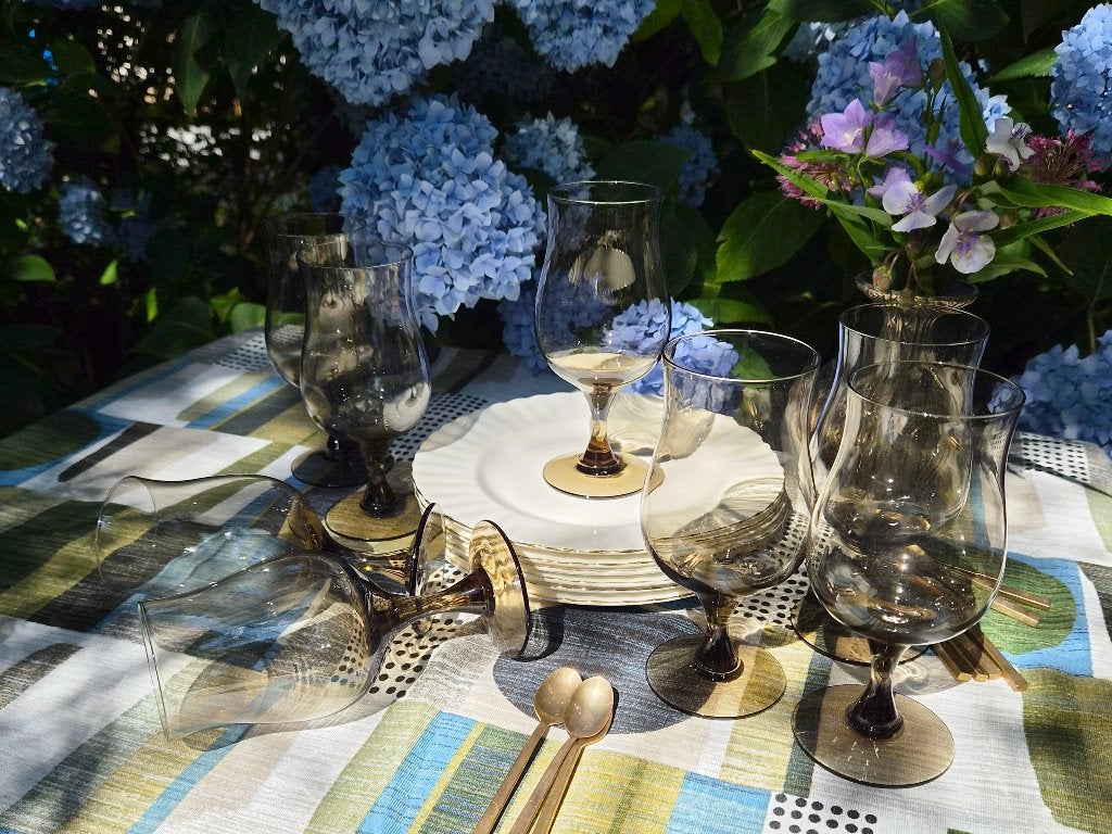 Set (8 ) Arcoroc France rookglas wijnglazen, Glas of Glazen, Overige merken, Ophalen of Verzenden, Overige stijlen