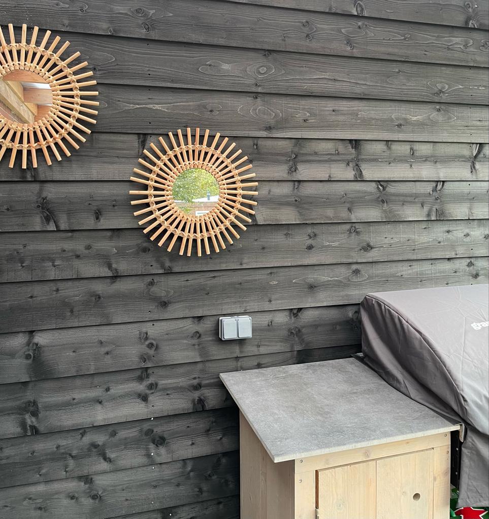Zwart Zweeds Rabat 195mm (werkende breedte 18cm), Doe-het-zelf en Verbouw, Hout en Planken, Ophalen, Minder dan 25 mm, Nieuw, Plank