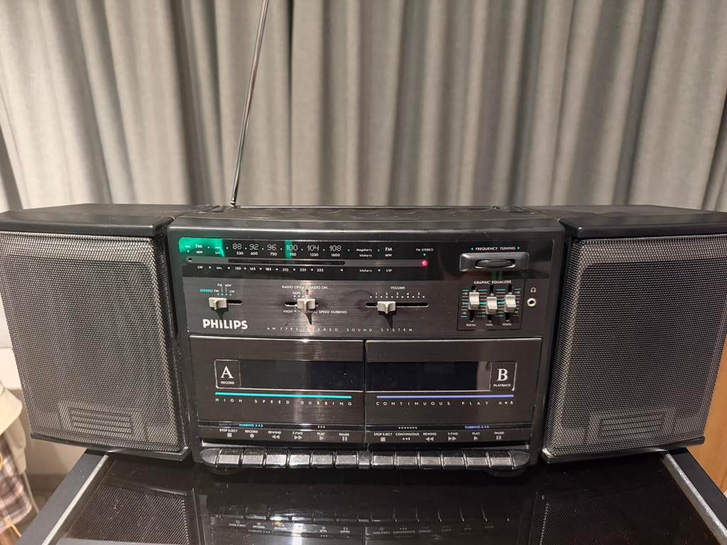 Philips AW 7792 Vintage Ghettoblaster / Stereo Sound System, Ophalen of Verzenden, Zo goed als nieuw