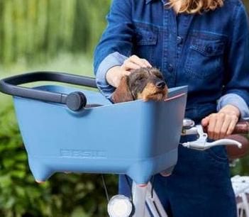 Basil Buddy Hondenfietsmand - Lichtblauw incl bevestiging, Ophalen of Verzenden, Zo goed als nieuw, Hondenkar, Minder dan 20 kg