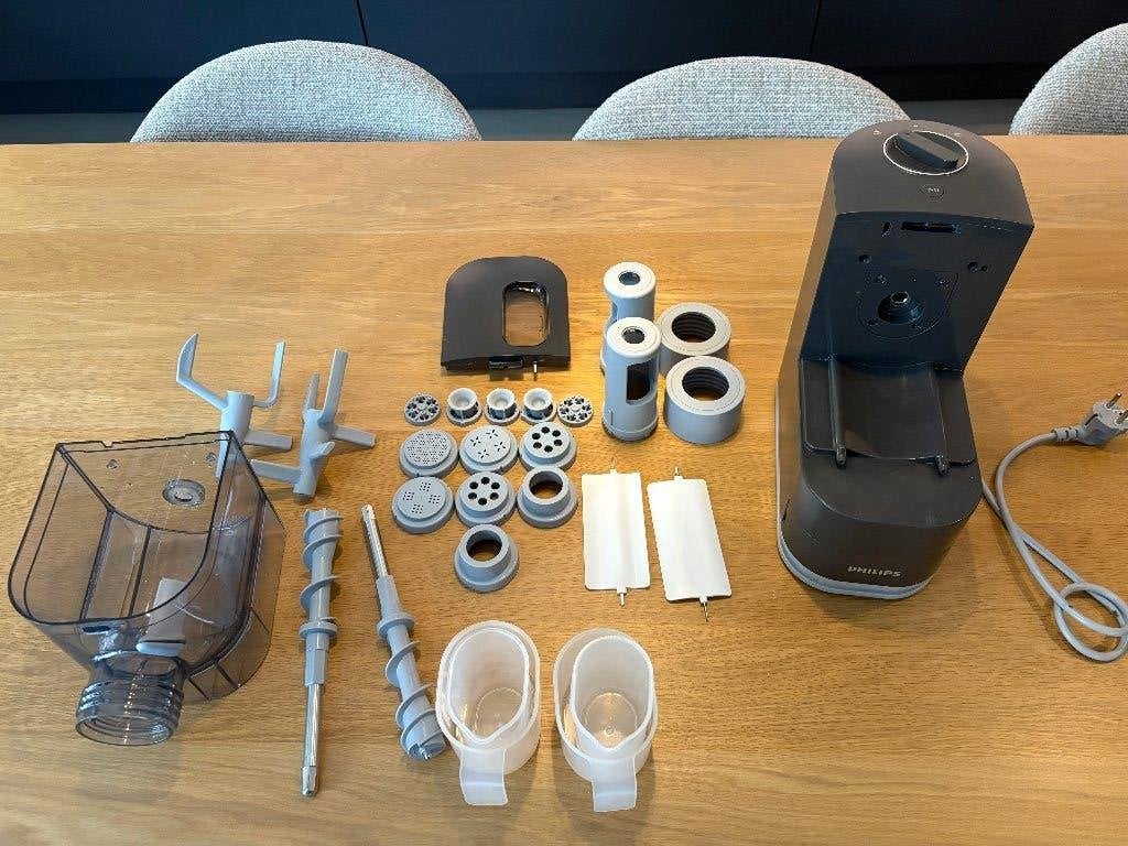 Philips Viva Pastamaker HR2334/12 – pastamaker + accessoires, 4 liter of meer, 3 snelheden of meer, Ophalen of Verzenden, Zo goed als nieuw
