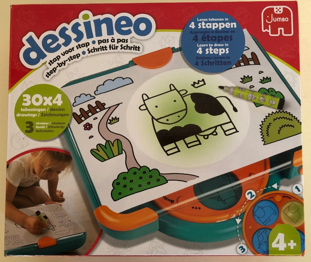 Dessineo (Jumbo) Leren tekenen in 4 stappen - in verpakking, Ophalen of Verzenden, Gebruikt, Knutselen, Met licht