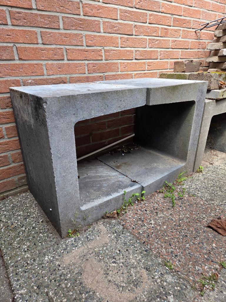 6x gebruikte betonnen U-elementen 50x40x40 antraciet, Tuin en Terras, Grind, Keien en Split, Overige materialen, Gebruikt, Overige typen