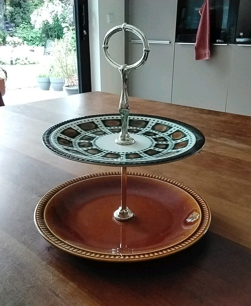 Vintage Boch Bernadette etagère, Gebruikt, Keramiek, Ophalen of Verzenden, Schaal of Schalen