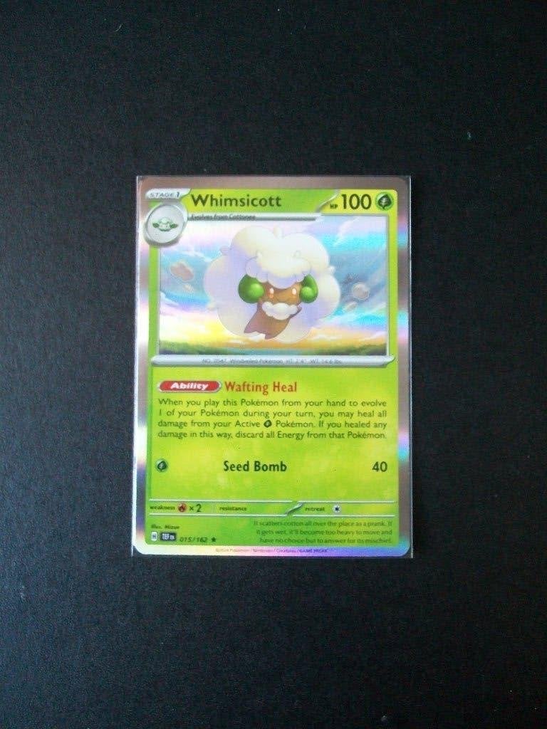 6175: Nieuwe Pokemonkaart Holo Rare WHIMSICOTT HP100 015/162, Verzenden, Nieuw, Losse kaart, Foil