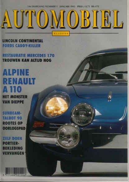 Automobiel 1 1993 : Alpine Renault A110 - Sunbeam Talbot 90, Ophalen of Verzenden, Gelezen, Algemeen