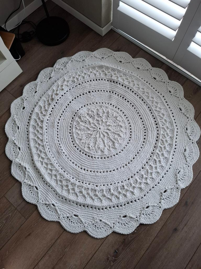 Nieuw rond gehaakt vloerkleed, Ophalen of Verzenden