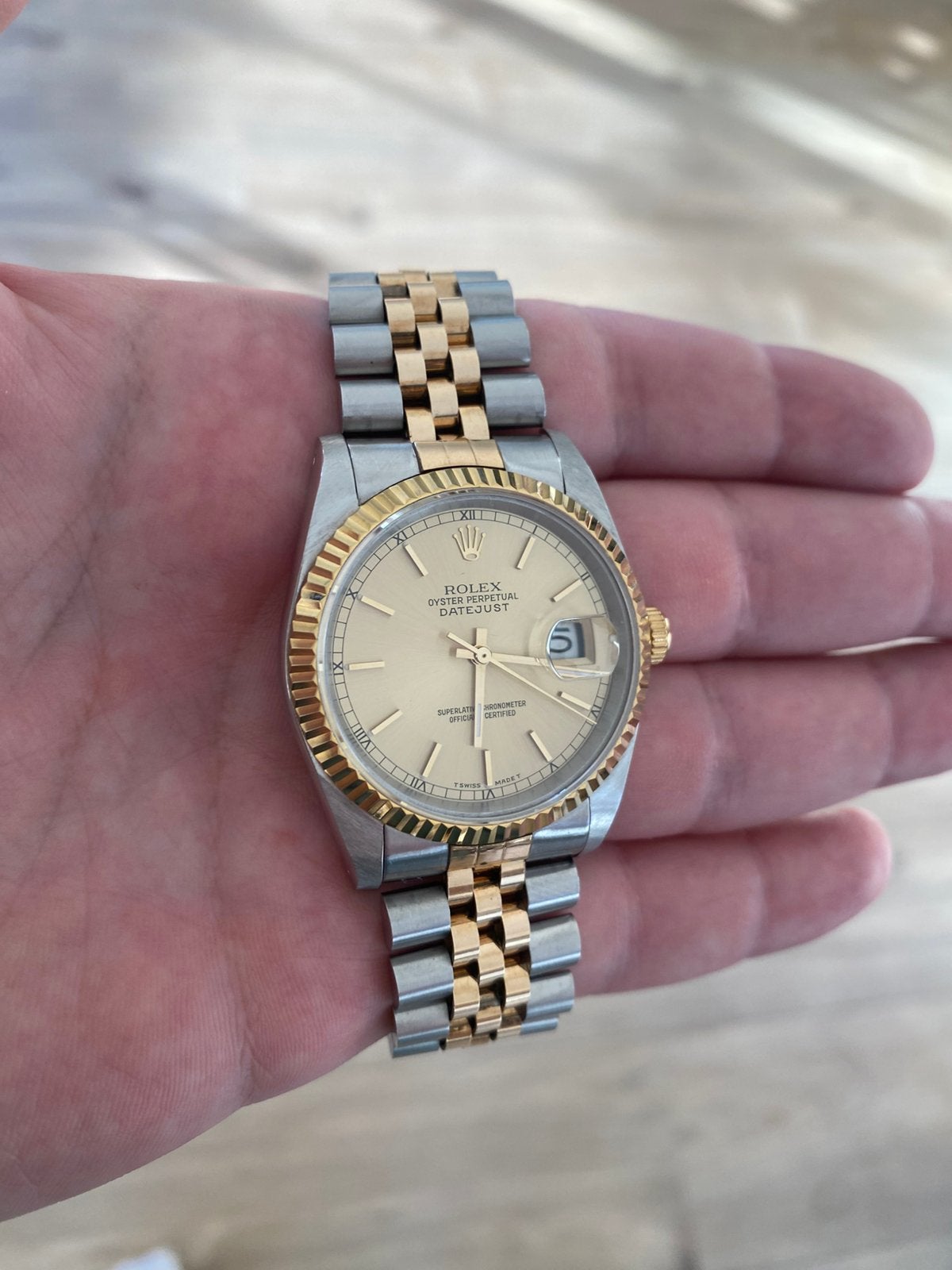 Rolex Datejust 16233 36mm zie omschrijving, Sieraden, Tassen en Uiterlijk, Staal, Rolex, Ophalen of Verzenden, Zo goed als nieuw