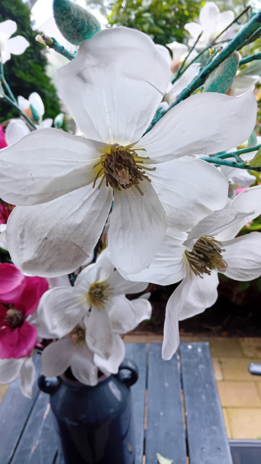 kunstbloemen roze en wit, Ophalen of Verzenden