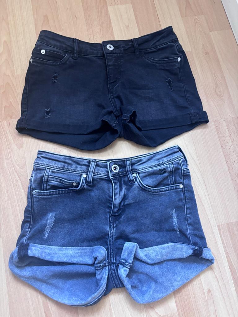 2x The Sting Essentials spijkerbroek shorts XS, Kort, Zwart, Ophalen of Verzenden, Maat 34 (XS) of kleiner