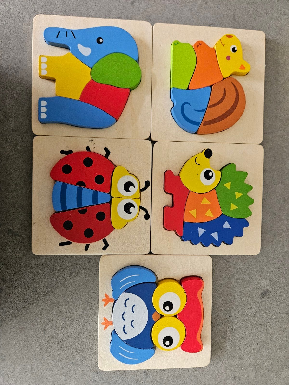 Playtive Houten Dieren Puzzels - 5 Stuks, Ophalen, Minder dan 10 stukjes, Gebruikt, Van hout