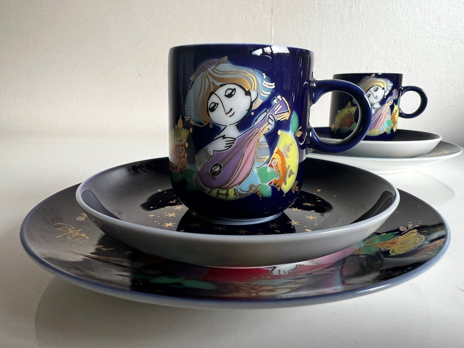 Björn Wiinblad for Rosenthal Ontbijtset 1001 Nachten 80’s, Ophalen of Verzenden, Nieuw, Porselein, Kop en/of schotel