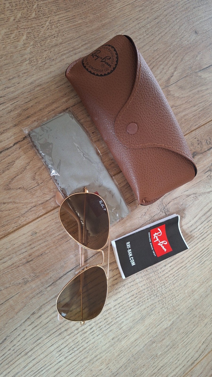 Ray-Ban RB3025 Aviator Zonnebril met Gepolariseerde Glazen, Zonnebril, Bruin, Nieuw, Ophalen of Verzenden
