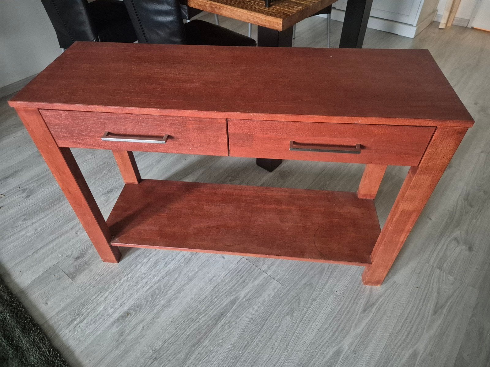 Houten sidetable met lades en plank, Ophalen, Gebruikt, 100 tot 150 cm, Klassiek
