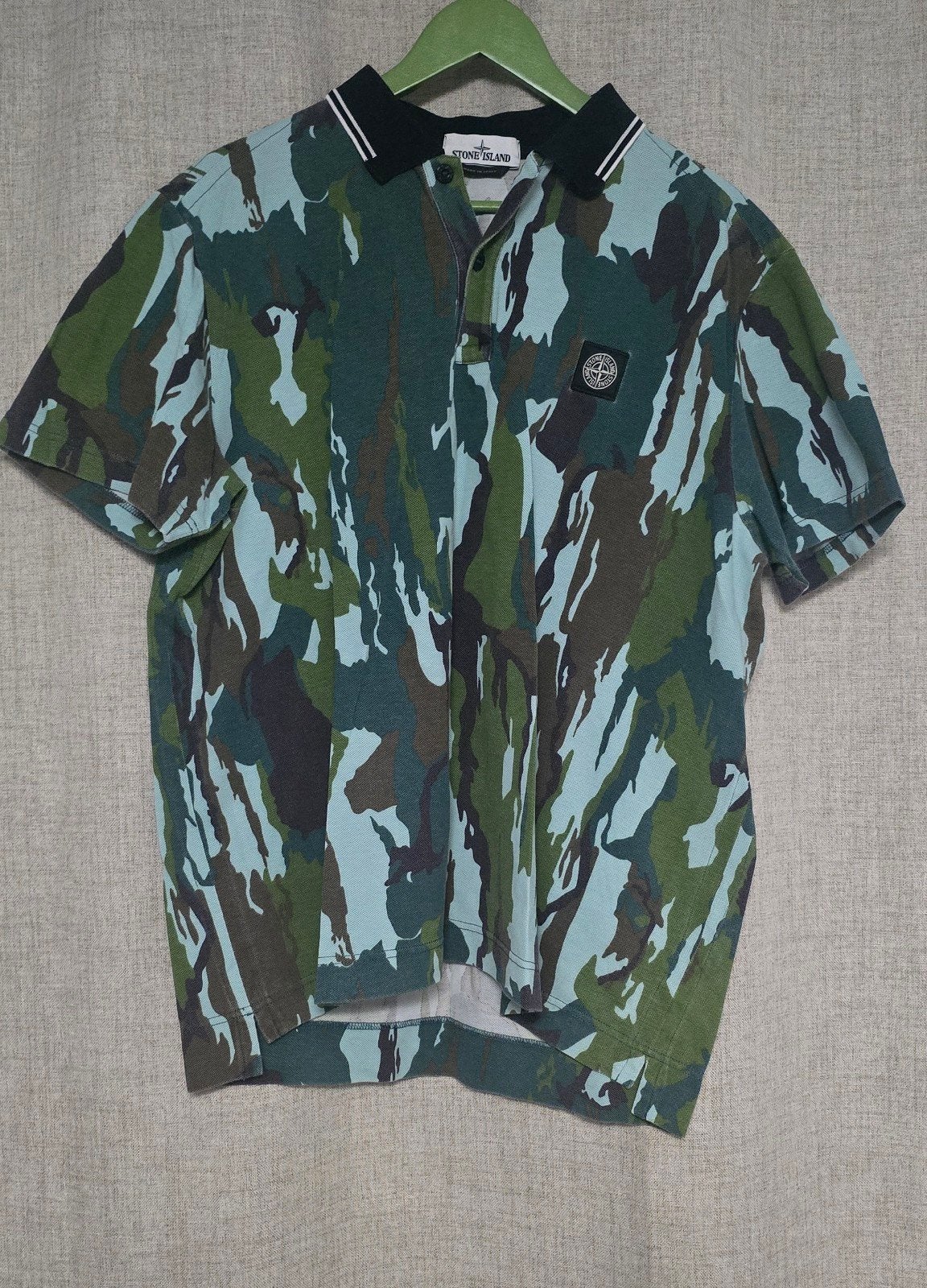 STONE ISLAND FLOWING CAMO POLO SS/15 MAAT XXXL, Ophalen of Verzenden, Zo goed als nieuw, Overige maten, Groen