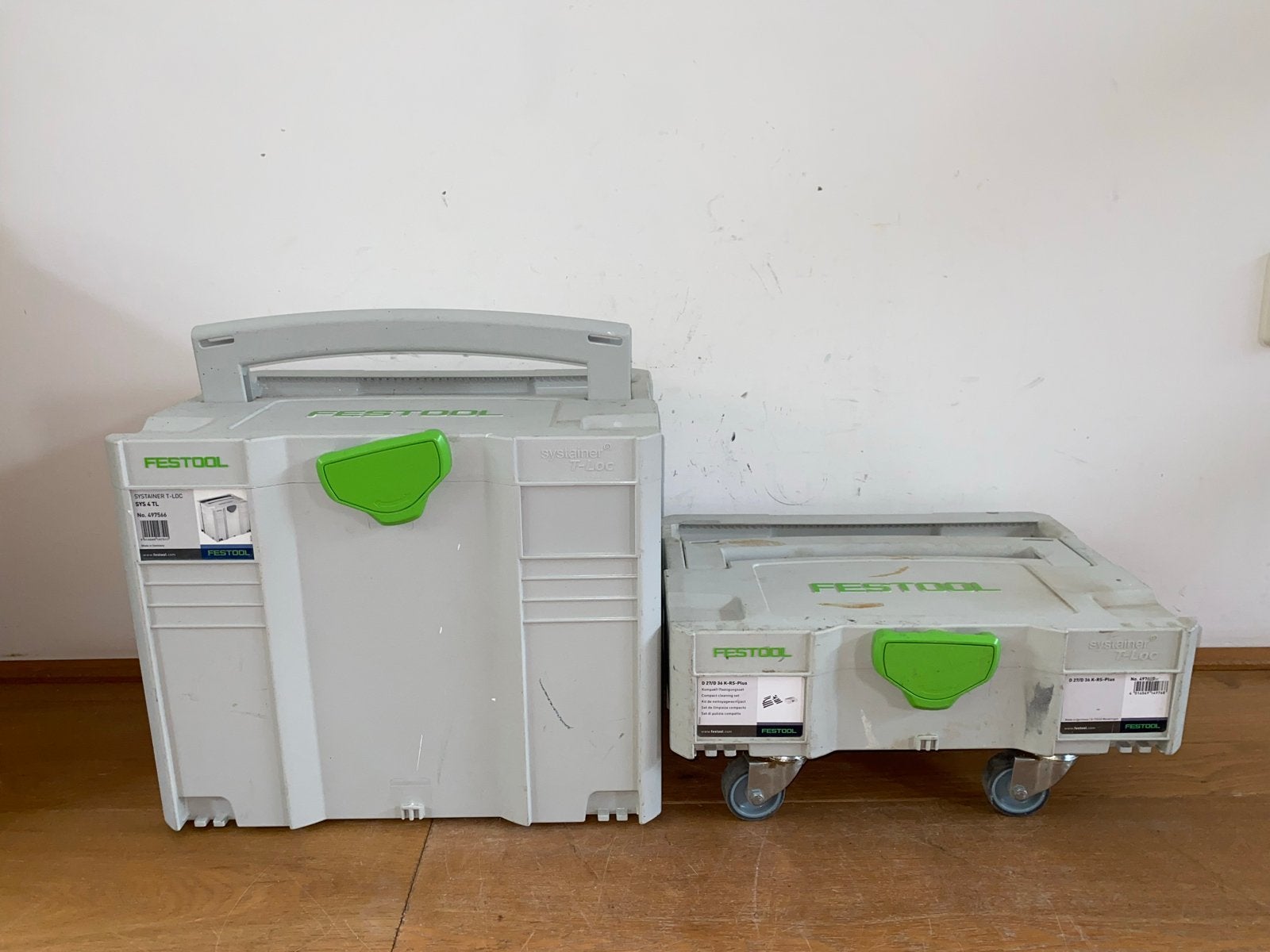 Festool Systainers T-LOC: SYS 1 TL op wielen + SYS 4 TL, Ophalen of Verzenden, Gebruikt