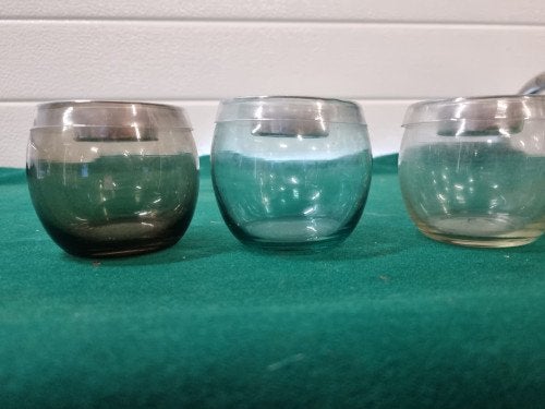 Waxcinelichten drie van glas bollen, Ophalen of Verzenden, 'T Olde Gre-j, Info@toldegrej.nl, Endepoelstraat 20f Didam