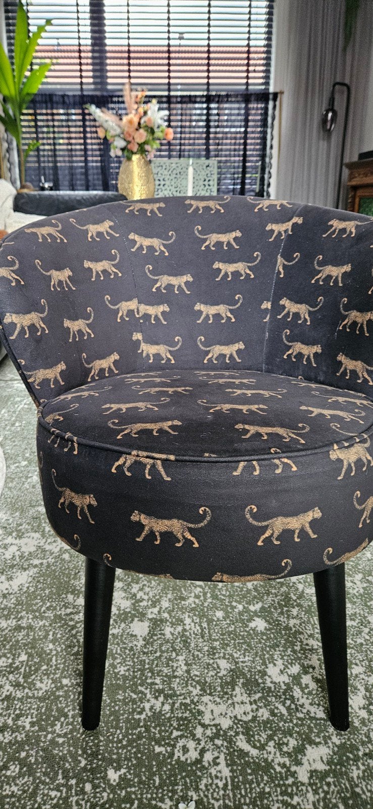 Woood fauteuil Bo panter print, Ophalen, Gebruikt, Eén