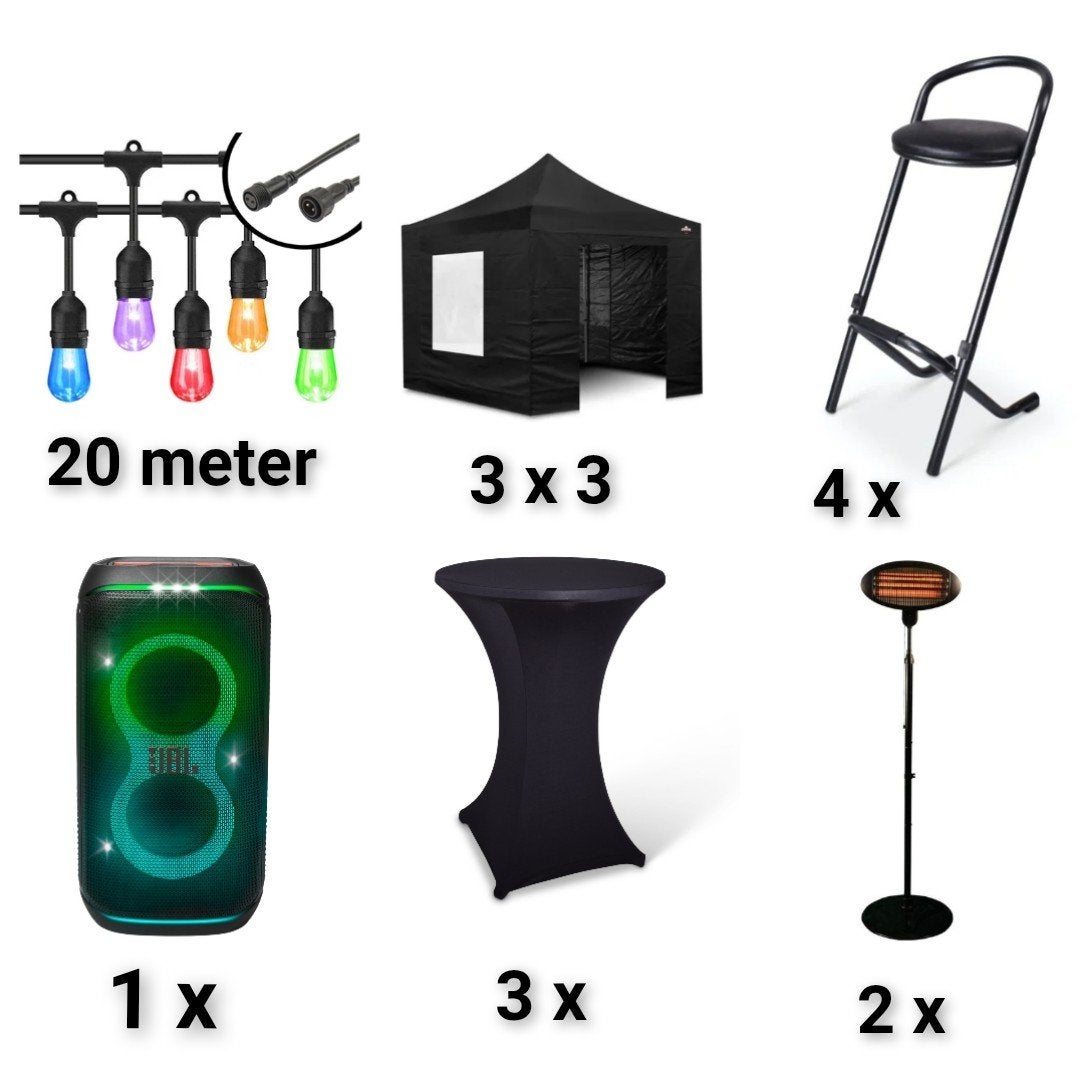 Partytent 3x3 pakket 3 te huur, Ophalen of Verzenden, Nieuw, Overige