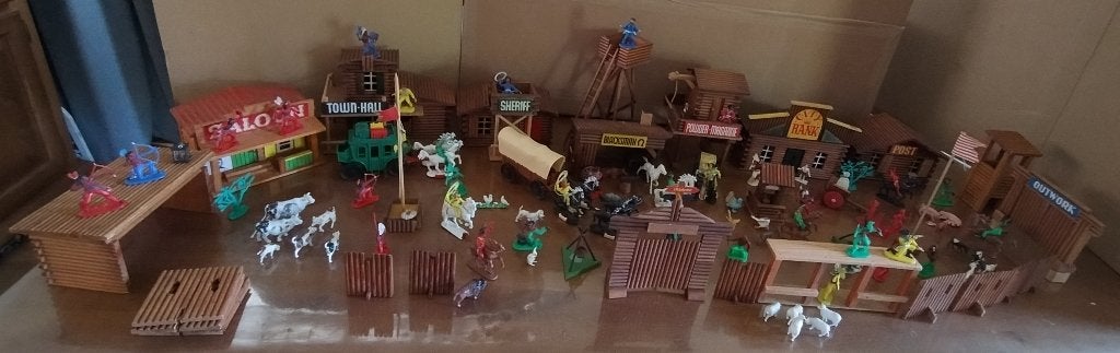 Grote houten Western cowboy stad Oehme & Söhne - jaren '60, Ophalen
