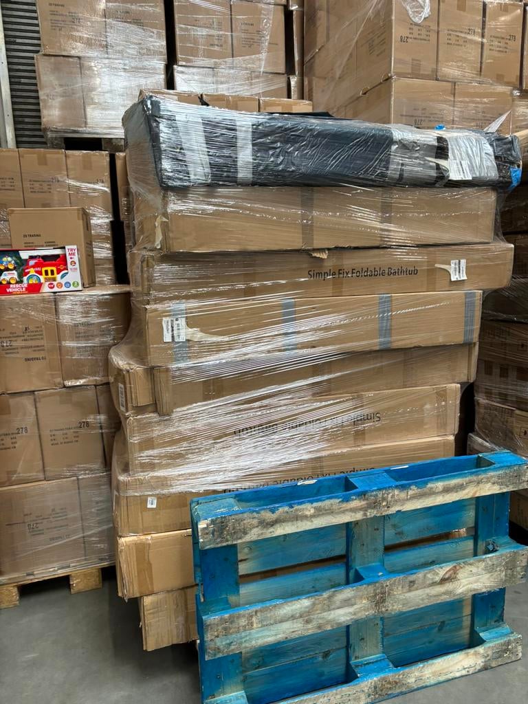 Partij 7 retourpallets opvouwbaar bad, Ophalen, -, -, Zo goed als nieuw
