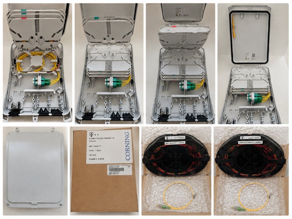 Partij nieuwe glasvezel FTTH materialen Omelcom / Corning, Telecommunicatie, Datacommunicatie en VoIP, Ophalen of Verzenden, Nieuw