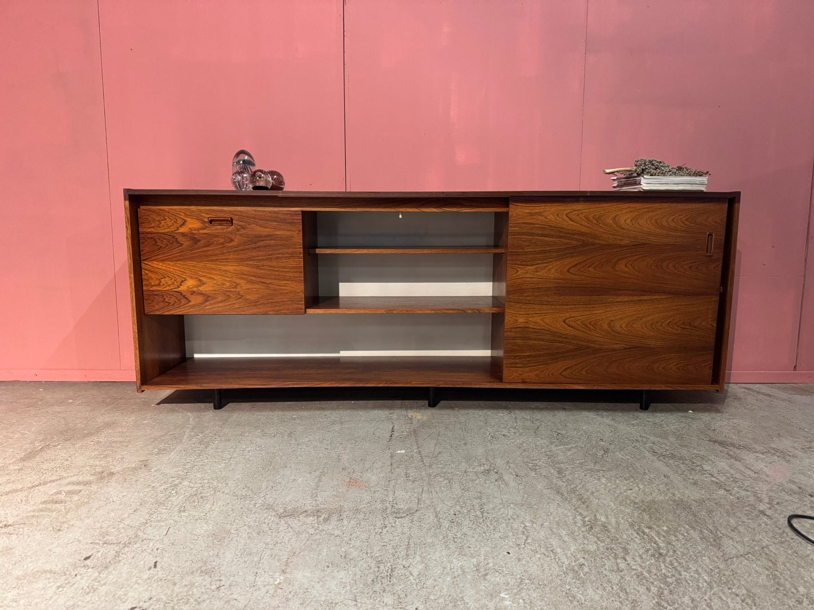 Zeer fraai vintage teak houten dressoir highboard, Gebruikt, Design vintage teak, Ophalen of Verzenden, Teakhout