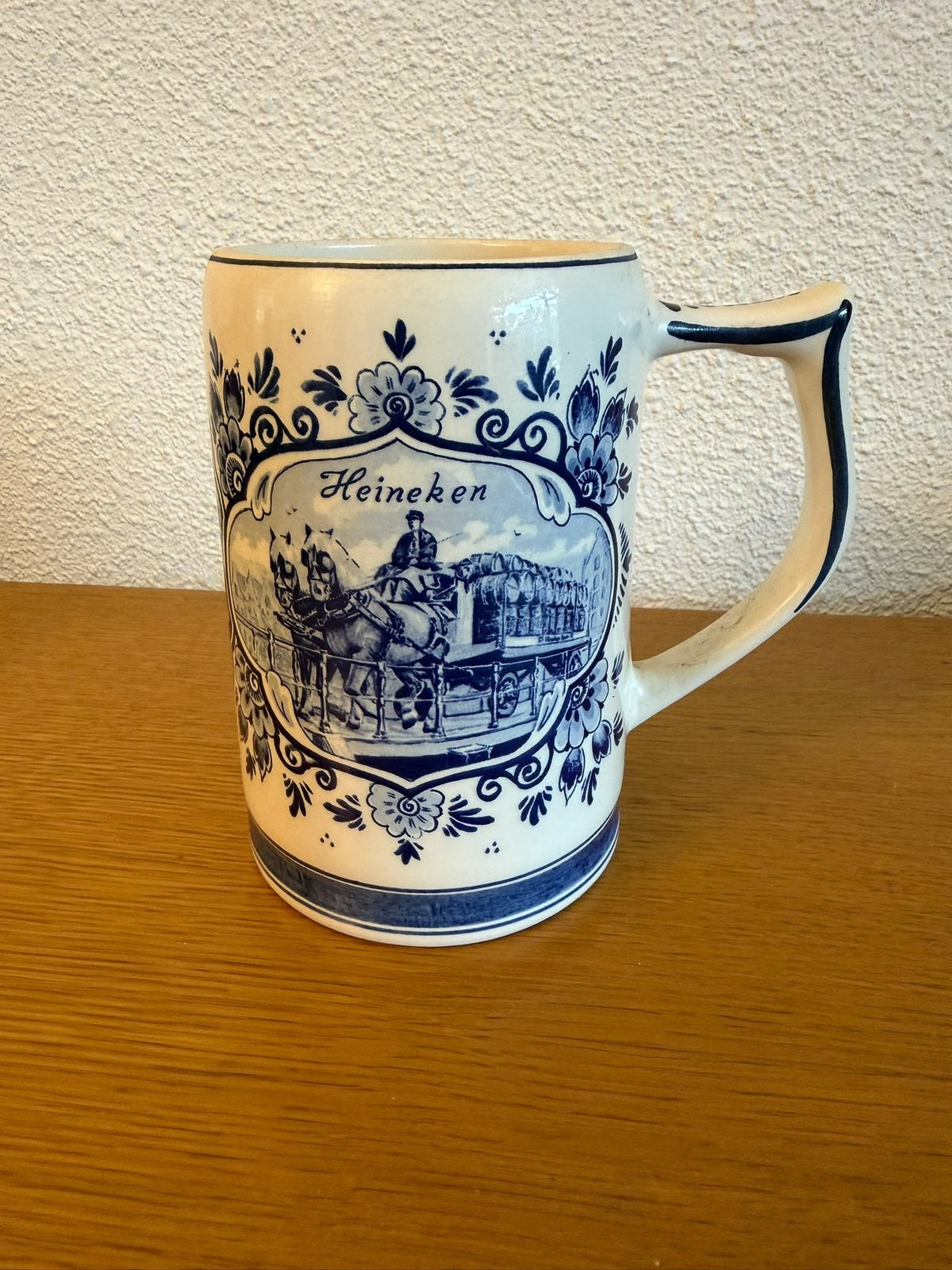 Vintage keramische Heineken bierpul mok, Antiek en Kunst, Ophalen