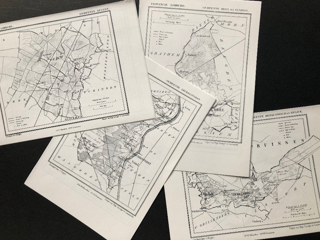 Gemeente kaarten van Limburg. Ambij tot Wittem 1867, 2000 tot heden, Ophalen of Verzenden, Nederland, Landkaart